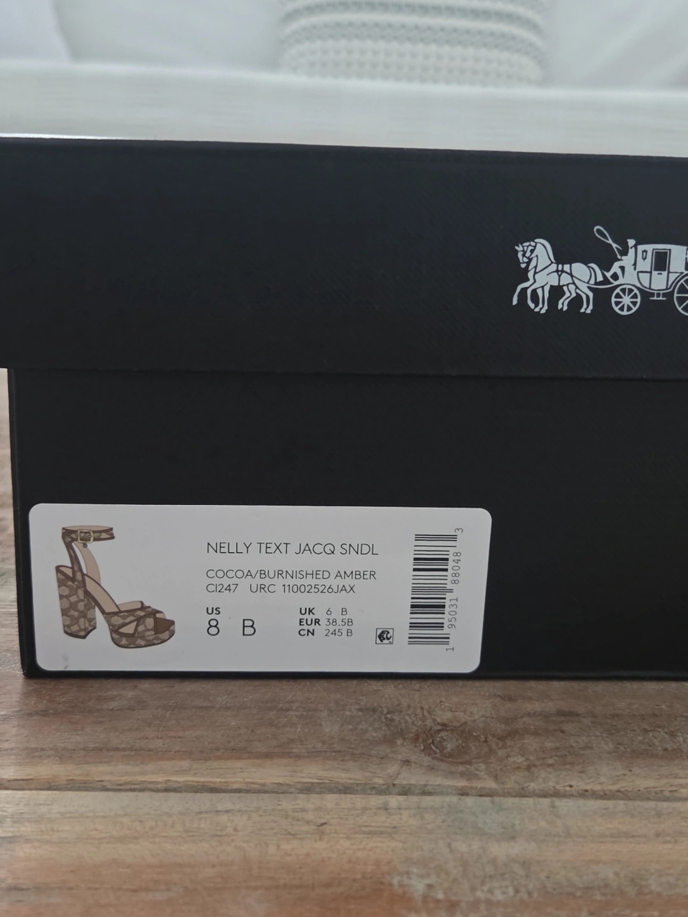 Coach Brown and Cream Signature Platform Block Heel Sandals - Picture 5 of 5